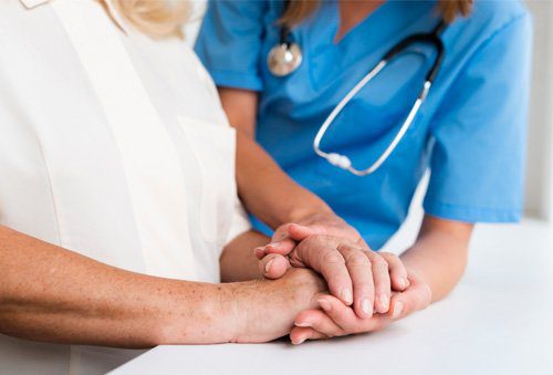 Nurse with diabetes patient