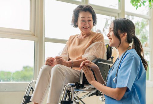 Nurse with patient